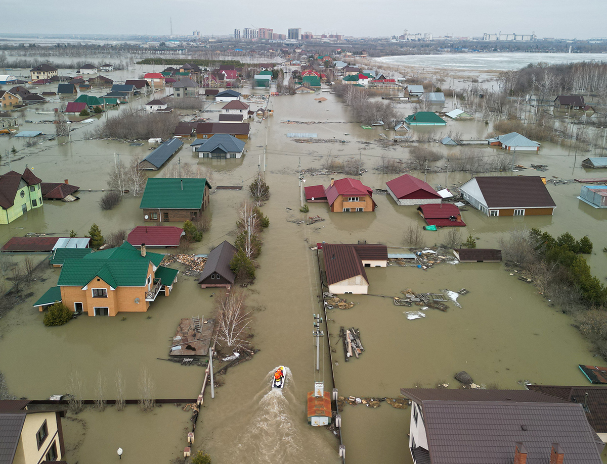 Казахстан Наводнение Таяние снега Петропавловск